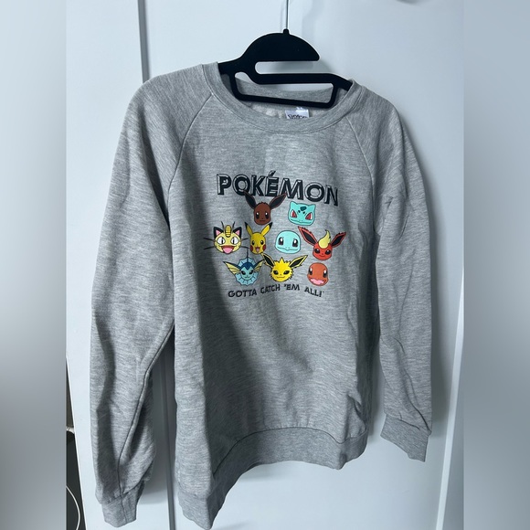 Pokemon Sweaters - Pokemon Gray Women's Sweater with Colorful Characters